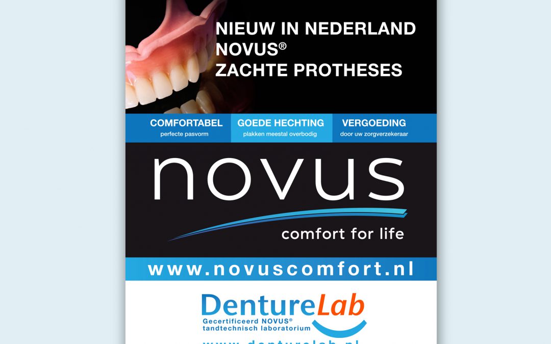 Denturelab ontwerp en opmaak reklamedoek