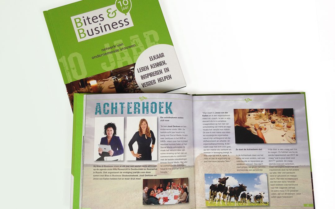 Ontwerp en opmaak Boek Bites&Business jubileum